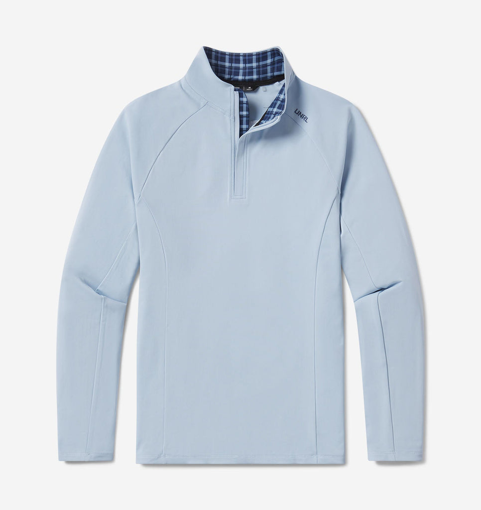 Highlands Quarter Zip - Sky-Plaid