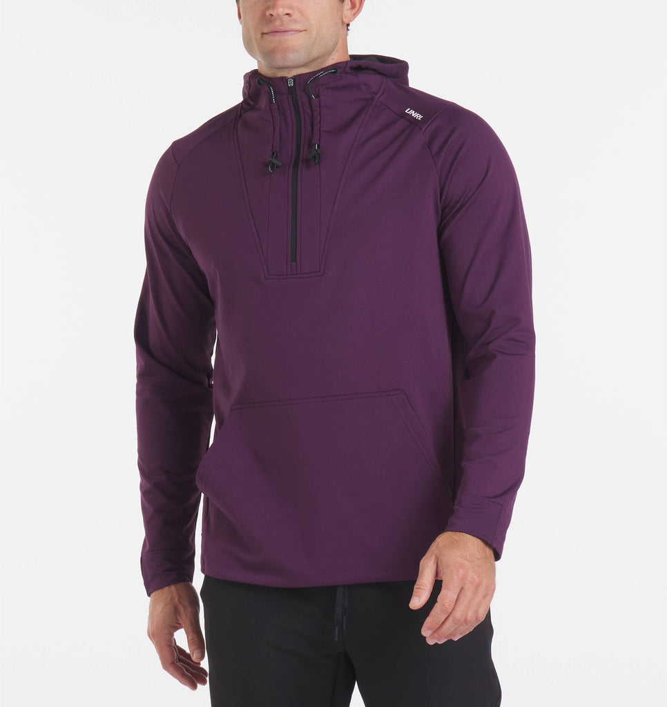 Crossover Half-Zip Hoodie - Dark Plum